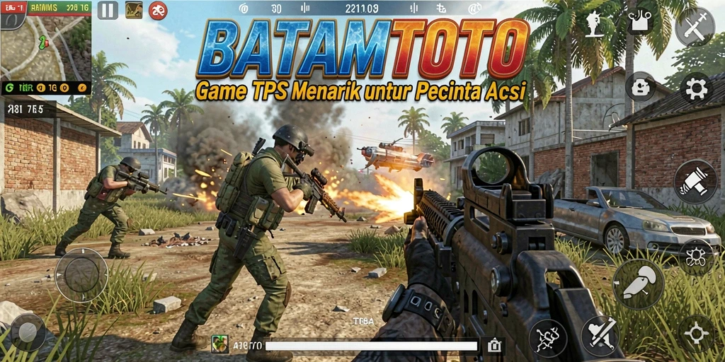 Tampilan gameplay seru BATAMTOTO dengan aksi tembak-menembak.
