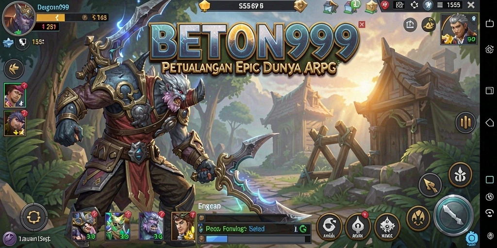 Screenshot gameplay penuh aksi dari BETON999 yang menampilkan pertarungan seru.