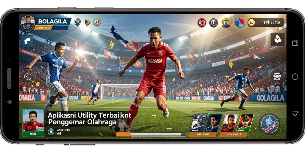Tampilan utama BOLAGILA menampilkan informasi olahraga terkini dan skor pertandingan.