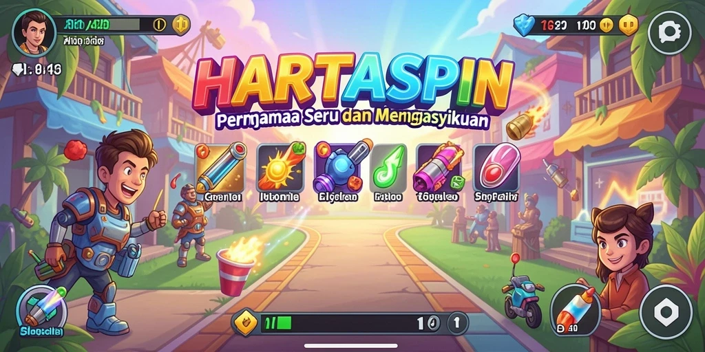 Gameplay HARTASPIN yang seru dan penuh tantangan.