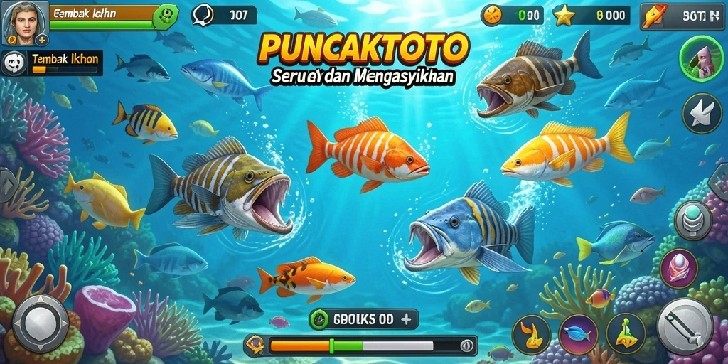 Menampilkan pemain yang menembak ikan di PUNCAKTOTO dengan grafis yang menawan.