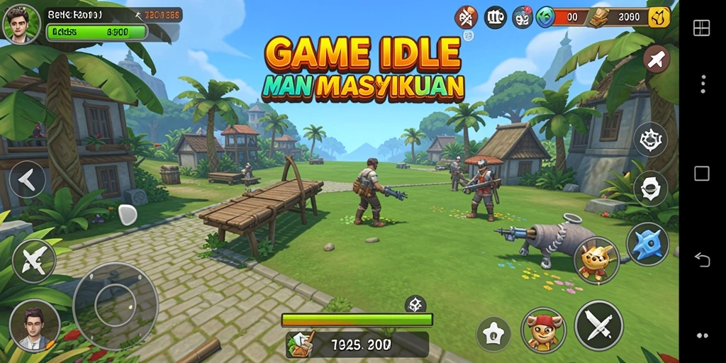 Tampilan gameplay RK55 yang menarik dan menawan dalam genre Idle.