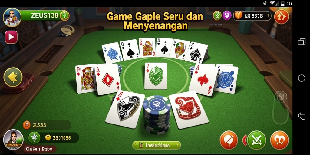 Tampilan gameplay seru dalam permainan Gaple ZEUS138.